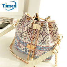 Load image into Gallery viewer, Bohemia Canvas Drawstring Lady Bucket Bag